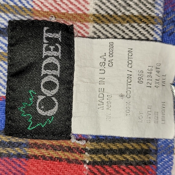 Vintage. Made in USA. Codet. Thick heavyweight Flannel. Size 4XL Tall - Picture 2 of 16